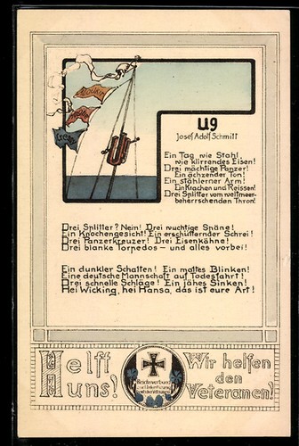 German flaggengala und - ak,